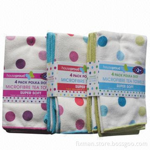 Microfiber Tea Towels with Printed Pattern, Soft with Nice Texture